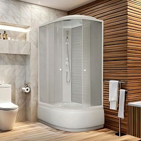 Душевая кабина Parly Effect EF1221L 120x80, левая, стекло матовое, профиль белый - фото 1