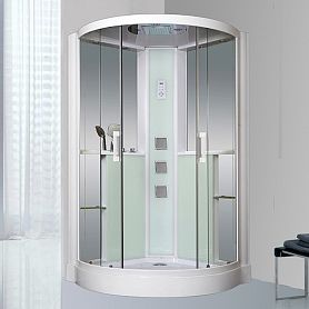 Душевая кабина Grossman GR-142 120x120, стекло прозрачное, профиль белый, с гидромассажем - фото 1