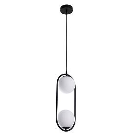 Подвесной светильник Arte Lamp Matisse A7745SP-2BK, арматура черный, плафон стекло белое - фото 1