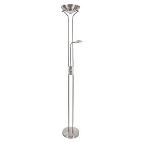 Торшер Arte Lamp Duetto A4329PN-2SS, арматура матовое серебро, плафон стекло белое - фото 1