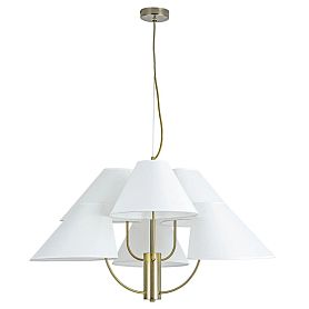 Подвесная люстра Arte Lamp Rondo A4086LM-6AB, арматура античная бронза, плафон ткань белая - фото 1