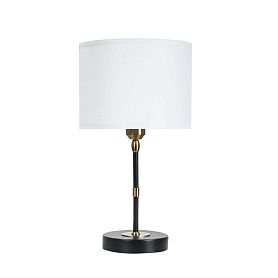 Декоративная настольная лампа Arte Lamp Jamie A4090LT-1BK, арматура черный, плафон ткань белая - фото 1