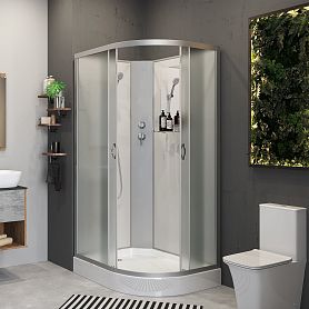 Душевая кабина Niagara Classic NG-3312-14LBK 120х80, левая, стекло матовое, профиль серебро, без крыши - фото 1