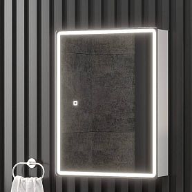 Шкаф-зеркало Оника Орби 50, с подсветкой и диммером, цвет белый - фото 1