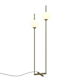 Торшер Maytoni The Sixth Sense Z020FL-L12BS3K, арматура латунь, профиль стекло белое - фото 1