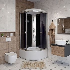 Душевая кабина Niagara Eco E100/40/TN 100х100, стекло тонированное, профиль серебро, с крышей - фото 1