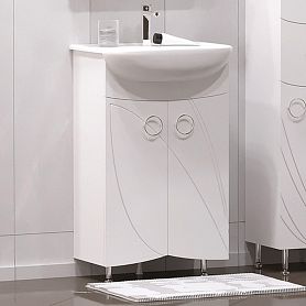 Тумба под раковину Corozo Ультра Флора 55, цвет белый - фото 1