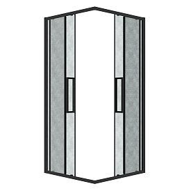 Душевой уголок Grossman Cosmo 300.K33.02.9090.21.02 90х90, стекло шиншилла, профиль черный матовый - фото 1