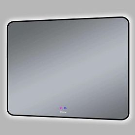 Зеркало Grossman Elegans Norma Black 100x80, с подсветкой, диммером и функцией антизапотевания, цвет черный - фото 1