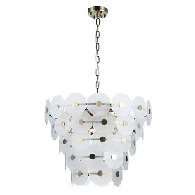 Подвесная люстра Arte Lamp Lambrusco A4069LM-13AB, арматура античная бронза, плафон стекло белый - фото 1