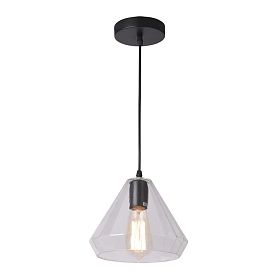 Подвесной светильник Arte Lamp Imbuto A4281SP-1CL, арматура черный, плафон стекло прозрачное - фото 1