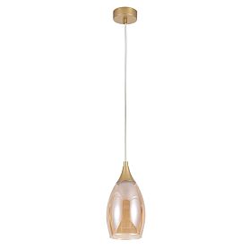 Подвесной светильник Arte Lamp Barry A7951SP-1GO, арматура золото, плафон стекло янтарное - фото 1