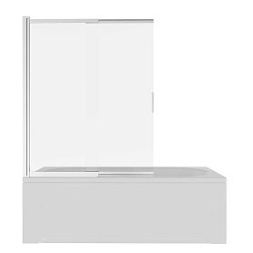 Шторка на ванну Акватек AQ.BSS.100.1CH 100x150, стекло прозрачное, профиль серебристый - фото 1