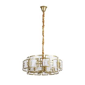 Подвесная люстра Arte Lamp Blake A4087SP-6SG, арматура матовое золото, плафон стекло белое - фото 1