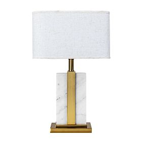 Декоративная настольная лампа Arte Lamp Varum A5055LT-1PB, арматура полированная медь, плафон ткань бежевая - фото 1