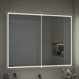 Шкаф-зеркало Vigo Geometry Classic 100, с подсветкой, цвет белый - фото 1