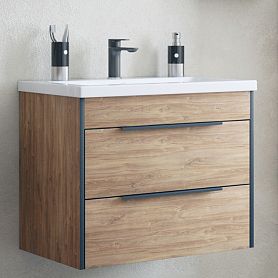 Тумба под раковину Corozo Форест 70, подвесная/напольная, цвет дуб канзас коричневый - фото 1