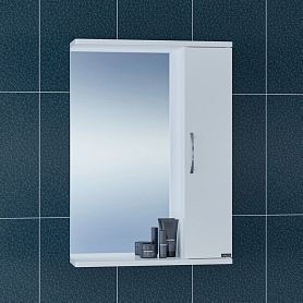 Шкаф-зеркало Санта Прима 50, универсальный, цвет белый - фото 1