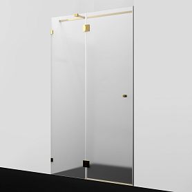 Душевая дверь WasserKRAFT Ems 76H05L-MG 120x200, левая, стекло матовое, профиль золото глянцевое - фото 1