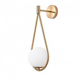 Бра Arte Lamp Matisse A7765AP-1AB, арматура бронза, плафон стекло белое, 20х21 см - фото 1