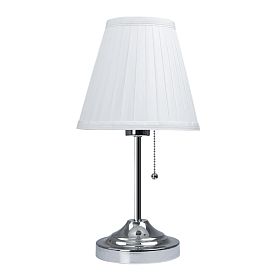 Декоративная настольная лампа Arte Lamp Marriot A5039TL-1CC, арматура хром, плафон ткань белая - фото 1
