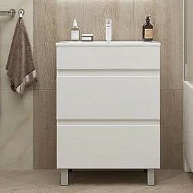 Тумба под раковину Mixline Брикс 60, напольная, с 2 ящиками, цвет белый - фото 1