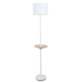 Торшер Arte Lamp Combo A4056PN-1WH, арматура белая, плафон ткань белая - фото 1