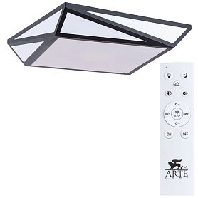 Потолочный светильник Arte Lamp Multi-Piazza A1929PL-1BK, арматура черный, плафон акрил белый - фото 1