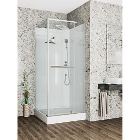 Душевая кабина CeruttiSPA Mimi 90T 90x90, стекло прозрачное, профиль хром, без крыши - фото 1