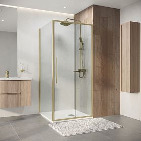 Душевой уголок Niagara Nova NG-44-9ASG-A90SG-34 90х90, стекло прозрачное, профиль золото сатин - фото 1