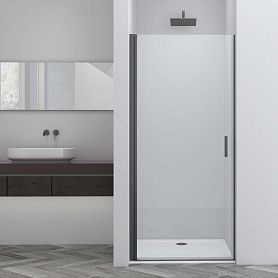 Душевая дверь Vincea Alpha VDP-3AL 85x195, стекло прозрачное, профиль вороненая сталь - фото 1