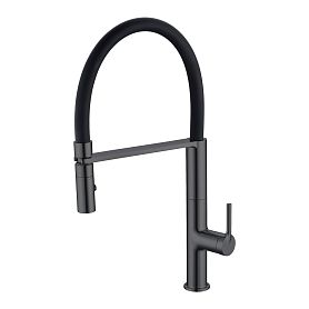 Смеситель Vincea VKF-114GM для кухни, с гибким изливом, цвет вороненая сталь - фото 1