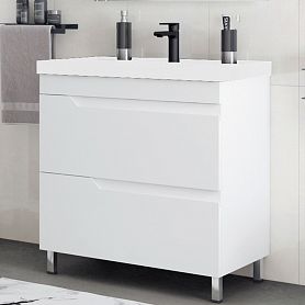 Тумба под раковину Corozo Юрма Люкс Z2 80, цвет белый - фото 1