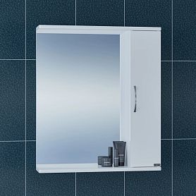 Шкаф-зеркало Санта Прима 60, универсальный, цвет белый - фото 1