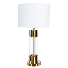 Декоративная настольная лампа Arte Lamp Stefania A5053LT-1PB, арматура полированная медь, плафон ткань белая - фото 1