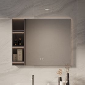 Зеркало Vincea VLM-4F10GM-2 100х80, с подсветкой, функцией антизапотевания, цвет вороненая сталь - фото 1