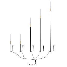 Грунтовый светильник Arte Lamp Muster A1083PA-5BK, арматура черная, плафон алюминий / пластик белый - фото 1