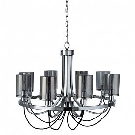 Подвесная люстра Arte Lamp Ombra A2995LM-8CC, арматура хром, плафоны стекло дымчатое, 70х70 см - фото 1