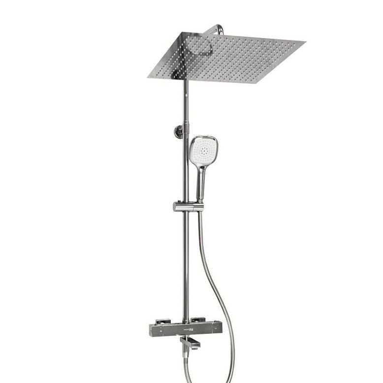 Душевая стойка WasserKRAFT A199.119.065.087.CH Thermo, с верхним душем, термостатическим смесителем, цвет хром