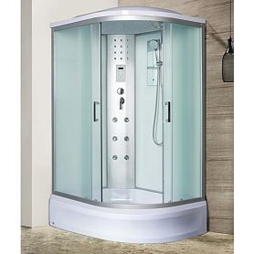 Душевая кабина River Dunay 110/80/24 МТ L 110x80, левая, стекло матовое, профиль хром матовый, с гидромассажем - фото 1