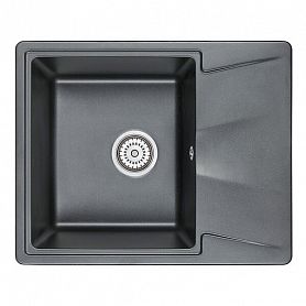 Кухонная мойка Granula GR-6201 SV 62x50, с крылом, цвет шварц - фото 1