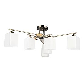 Потолочная люстра Arte Lamp Largo A4497PL-6AB, арматура античная бронза, плафон стекло белое - фото 1