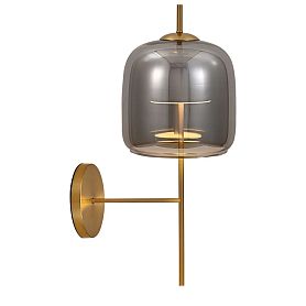 Бра Arte Lamp Padova A2404AP-1SM, арматура латунь, плафон стекло дымчатое - фото 1