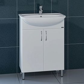 Тумба под раковину Санта Сити 60 напольная, с дверцами, цвет белый - фото 1