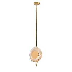 Подвесной светильник Arte Lamp Asti A2441SP-1PB, арматура латунь, плафон металл / стекло янтарное - фото 1