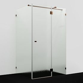 Душевой уголок WasserKRAFT Paar 88H07R-TXG 120x90, правый, стекло текстурное, профиль розовое золото - фото 1