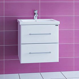 Тумба под раковину Санта Омега 50 подвесная, с ящиками, цвет белый - фото 1