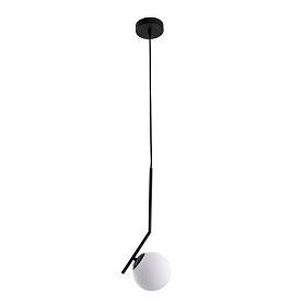 Подвесной светильник Arte Lamp Bolla-Unica A1924SP-1BK, арматура черный, плафон стекло белое - фото 1