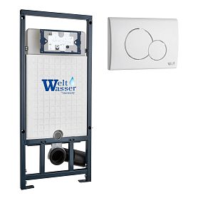 Инсталляция Weltwasser Marberg 507 RD WT для подвесного унитаза, с белой кнопкой смыва 507 RD GL-WT - фото 1