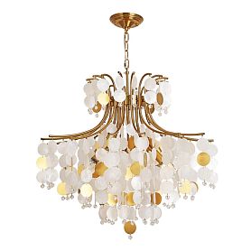 Подвесная люстра Arte Lamp Pipirima A4089LM-8AB, арматура античная бронза, плафон перламутр белый - фото 1